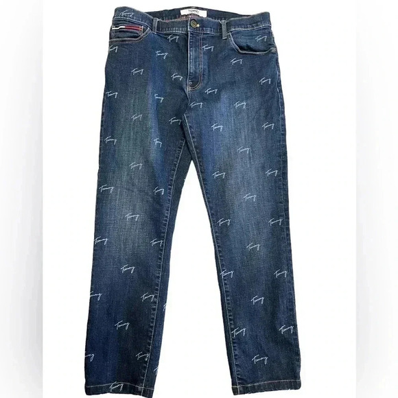 Tommy Hilfiger Logo Printed Jeans Size 36 - Picture 4 of 13